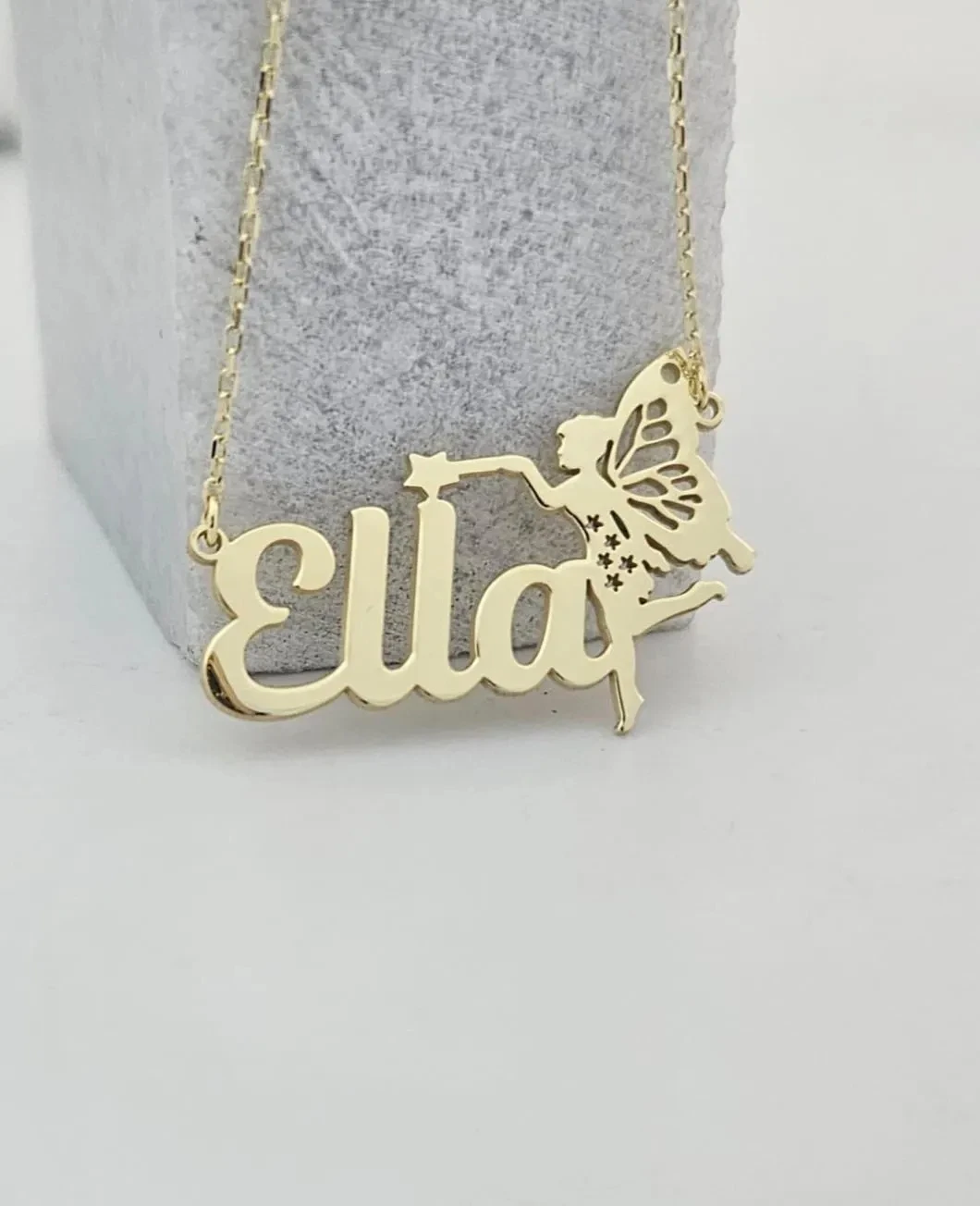 Custom Fairy Name Necklace Personalized Letter Fairygirl Choker Bespoke Tiny Fair Necklaces For Women Stainless Steel Jewelry