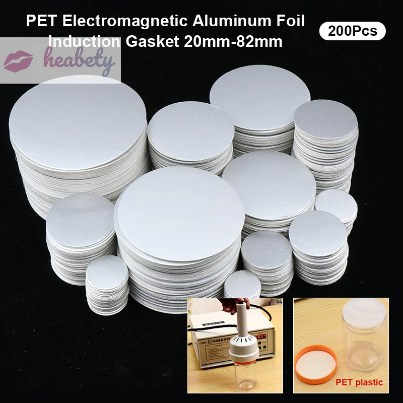 

200Pcs Seal Cap Lining Tamper Resistant PET Electromagnetic Aluminum Foil Induction Gasket For Cosmetic Jar Bottle Pot 20mm-82mm