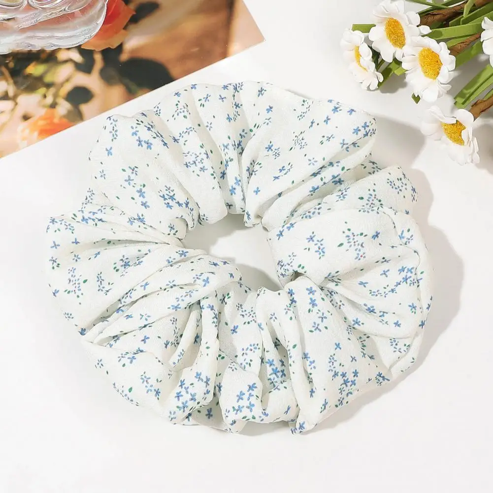 Women Hair Rope Floral Print Hair Band Stylish Elastic Fabric Hair Tie for Women Daily Party Travel Accessory