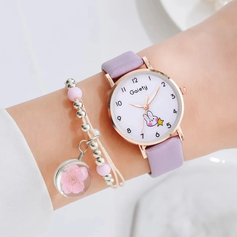 

Модные детские часы с героями мультфильмов, студенческий детский комплект, часы с кожаным ремешком, детские кварцевые наручные часы, подарочные часы для девочек, Relogio Infantil