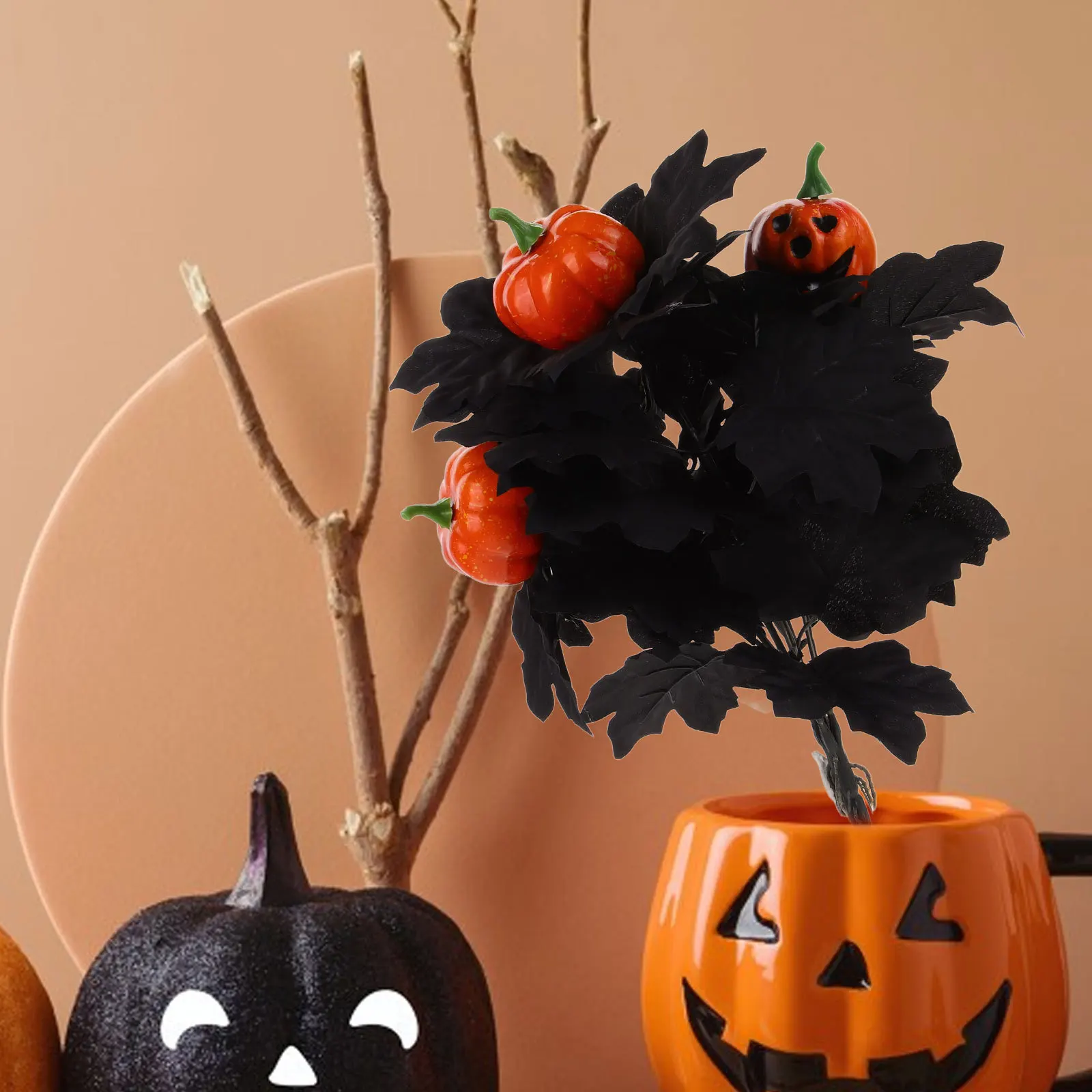 

Simulation Maple Leaf Branch Artificial Leaves Decor For Home Office Wall Halloween Centerpiece Vase Filling Ornament Fake