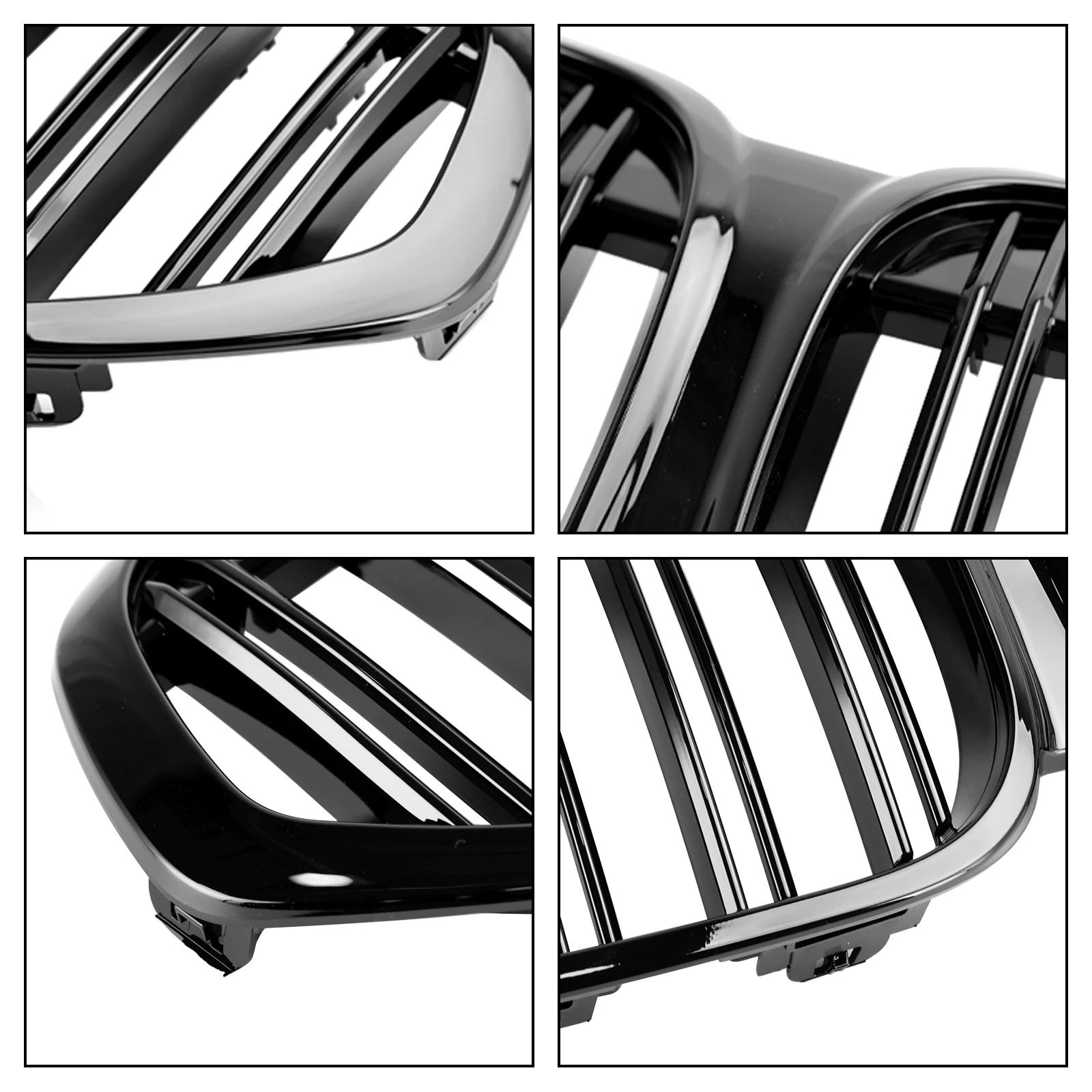 Artudatech GLOSS สีดําด้านหน้ากระจังหน้าย่าง Fit สําหรับ BMW X1 F48 F49 2019-2021 Dual Slat