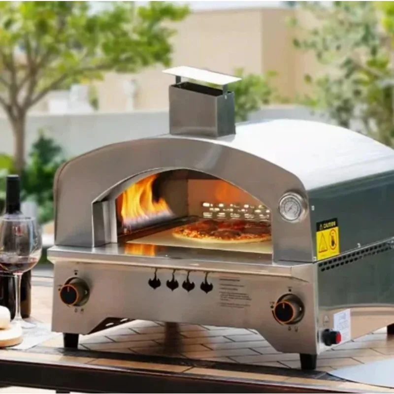 Outdoor Gas Oven with Automatic Rotating Stone -14 Inch Portable Propane Pizza Oven