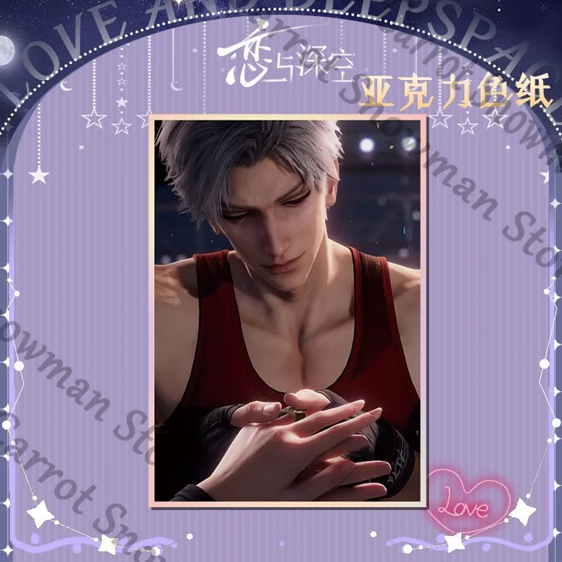 애니메이션 사랑과 Deepspace Sylus Zayne 더블 플래시 아크릴 컬러 종이 Cospaly 만화 데스크탑 장식 선물