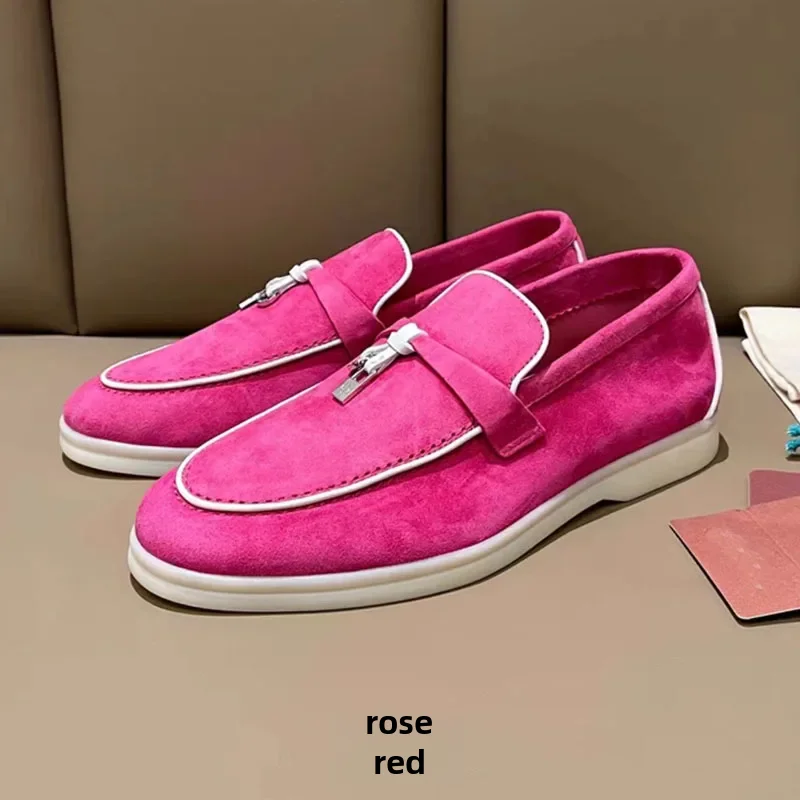 Soft Sole Piped Edge Leather Flats Women's Shoes Summer Style Sheepskin Insole Comfortable Fashionable Footwear