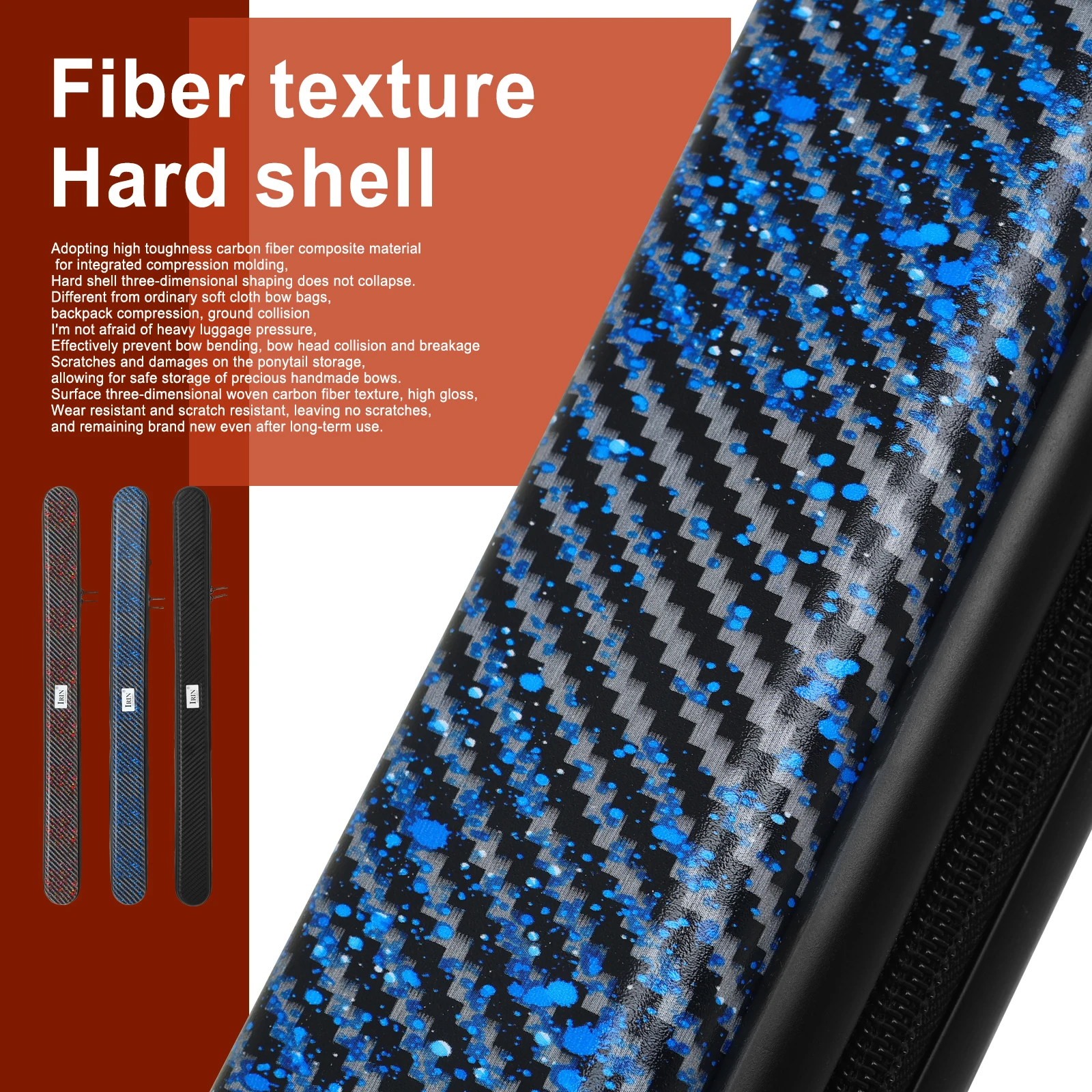 IRIN 4/4 Violin Bow Case Carbon Fiber Composite Hard Shell Waterproof Anti-Crush Fiddle Bow Box Violin Parts & Accessories