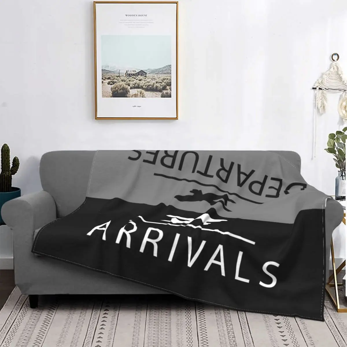 Aviation Arrivals And Departures Blanket Fleece Soft Flannel Airplane Airport Throw Blankets for Bedding Couch Office Autumn