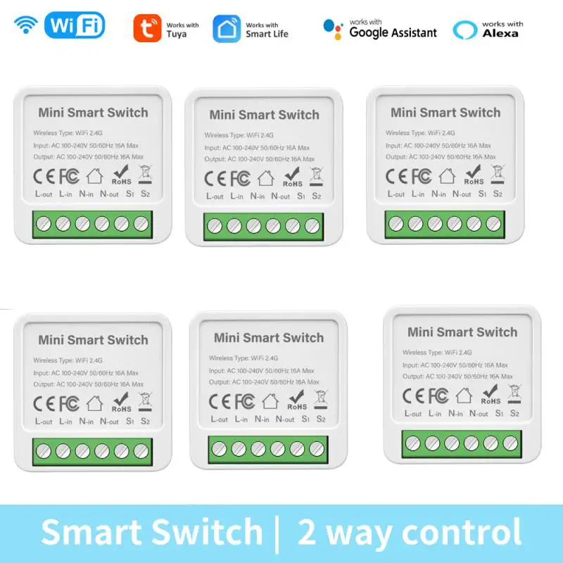 Aubess-Smart Life App,Alexa,Tuya,Alexa,Alexa,Alexa,Alexa,Alexaを介したリモートコントロールを備えたミニwifiスイッチ