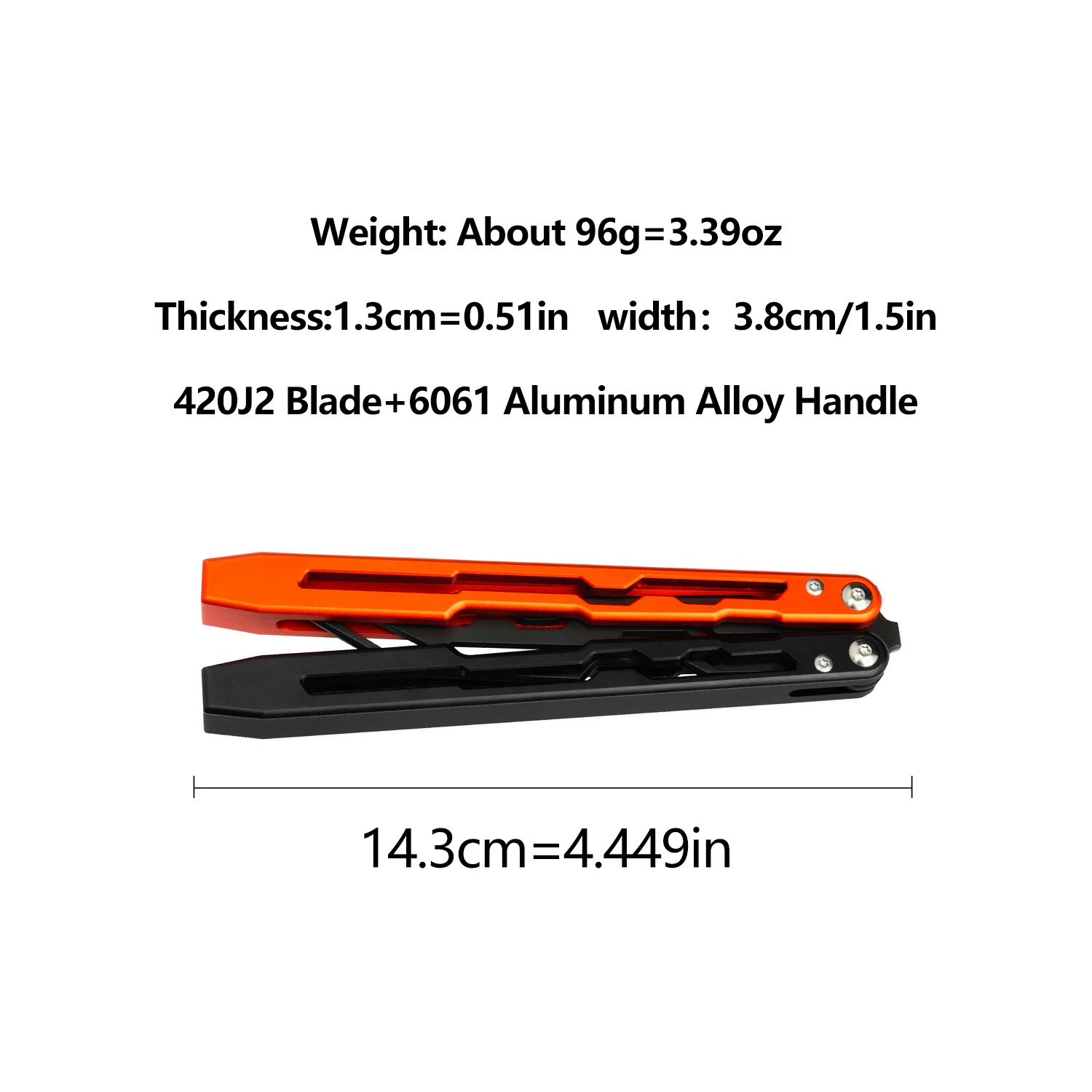  Portable Folding BALISONG Trainer, Aluminum alloy Pocket Practice Training Tool, No blade, practice using it