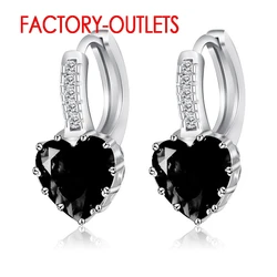 Big Promotions Luxury Heart Shape 925 Sterling Silver Brincos Pierced Earrings For Women Romantic Cubic Zirconia Gift Jewelry