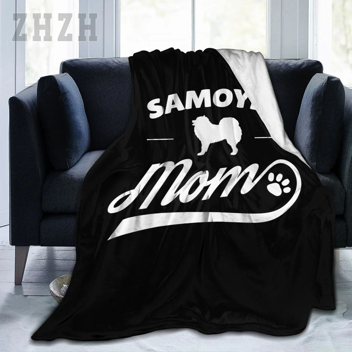Blanket Samoyed Mom Dog Owner Lover Flannel Multifunction Outdoor Camping Sofa Cover Keep Warm