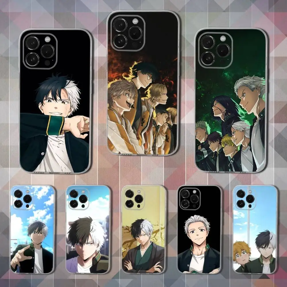 

W-Wind B-Breaker Anime Sakura Phone Case For iPhone 16,15,14,13,12,11 Pro,Max,Plus,X,XS,XR,SE,Mini Transparent Soft Cover