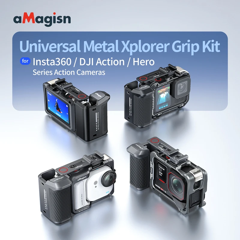 

Держатель для видеоблога StreetGrip, кнопка затвора для DJI Action GoPro Insta360 Go Ultra, фоторучка для камеры, металлический комплект кронштейнов для захвата Xplorer