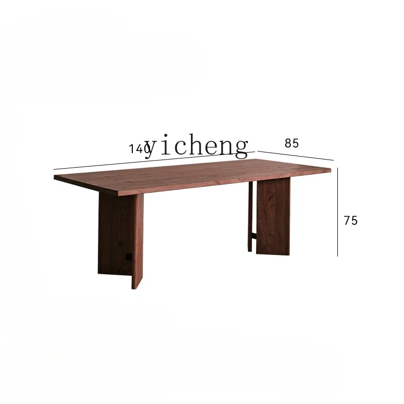 

Tqh Holiday Style Mid-Ancient Retro Elm Rectangular Western-Style Dining Table Solid Wood Desk