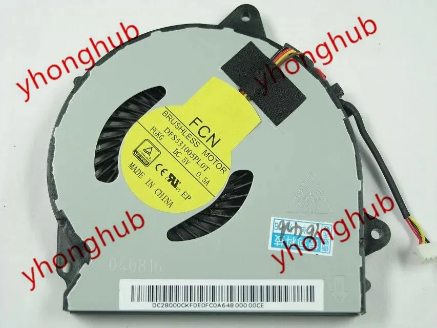 FCN DFS531005PL0T FGKG DC 5V 0.5A 4 Dây Máy Chủ Quạt Làm Mát
