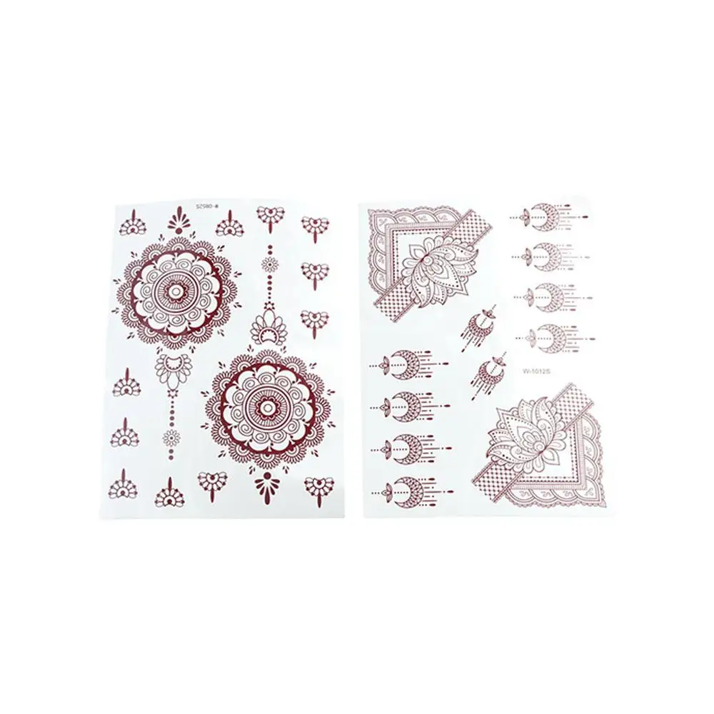 

Бабочка Индия Цветок Коричневые Наклейки Менди Боди-Арт Наклейки Наклейки из хны Временные татуировки Наклейки для переноса воды