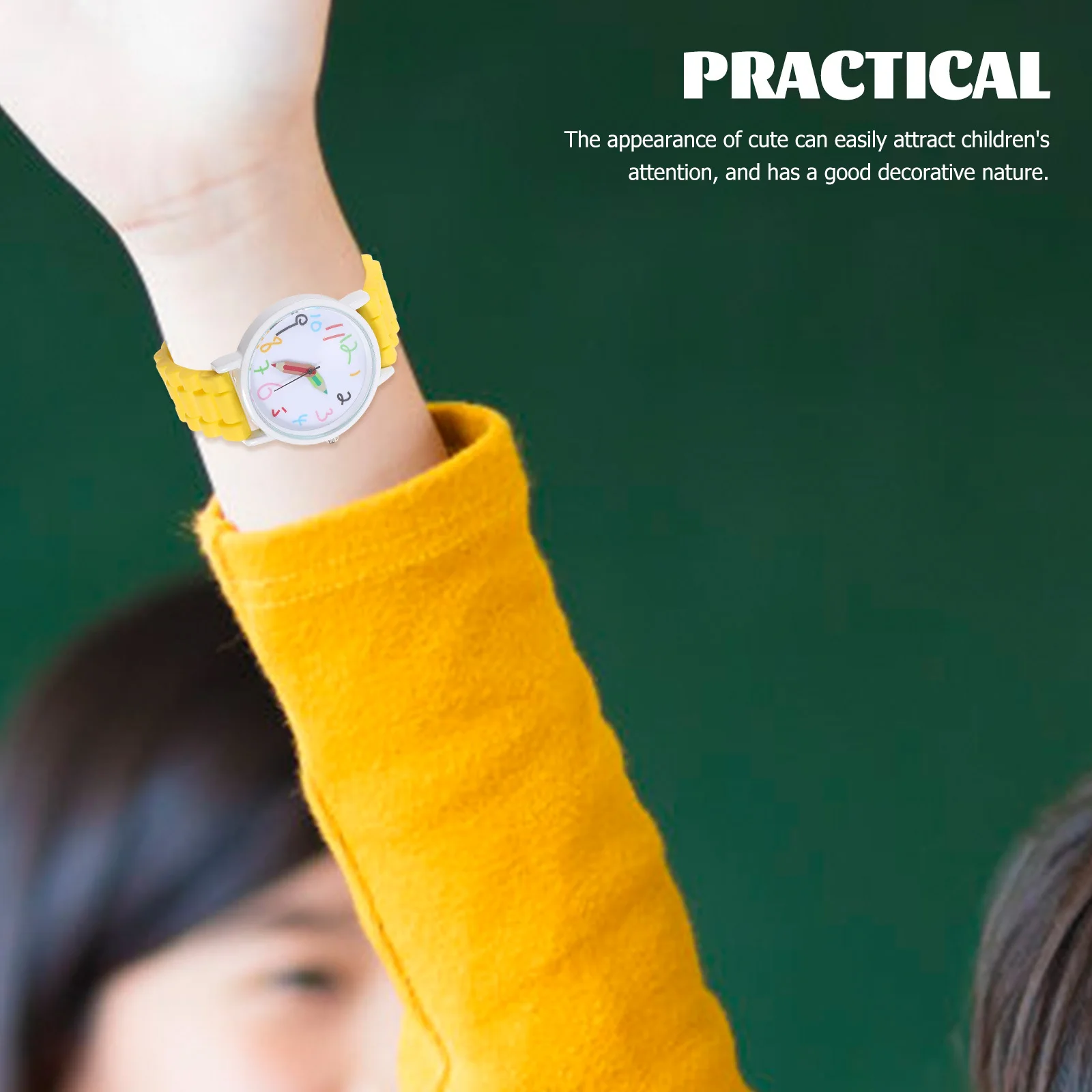 قطعة واحدة من ساعة كوارتز بتصميم كرتوني إبداعي، حزام مريح أصفر، حفظ الوقت الدقيق لساعة الرسوم المتحركة #1
