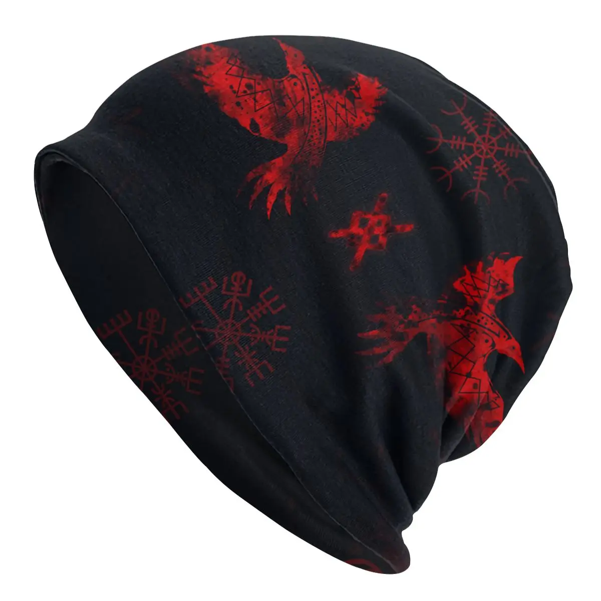 

Норвежские вороны Skullies, шапки-бини, руны викингов, модные мужские и женские уличные шапки, теплая шапка двойного назначения, шляпа
