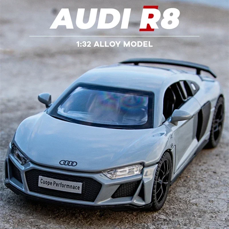 

1:32 Audi R8 Cuope Performnace Alloy Diecasts Metal Vehicles Car Model Sound Light Simulation Collectibles Cars Toys Kids Gifts