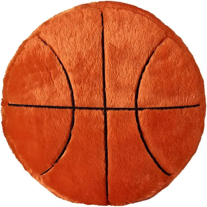 Basketball Plush ,Fluffy Stuffed Sports  Back Cushion Soft  Sports Gift for   Sofa Decor (Basketball)