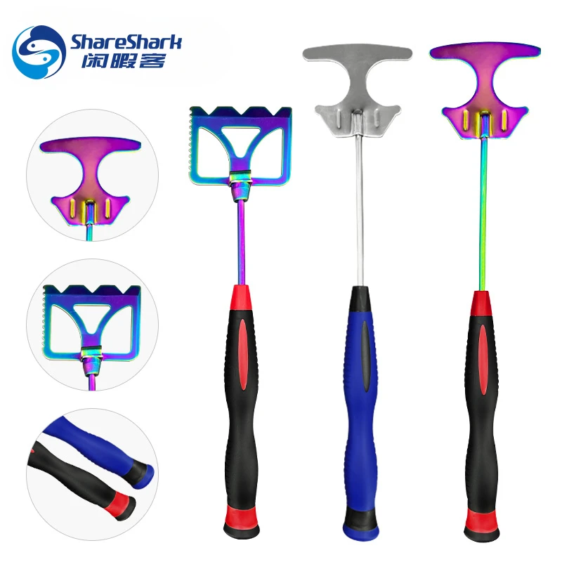Pala de cebo para camarones de acero inoxidable – plegable mango goma