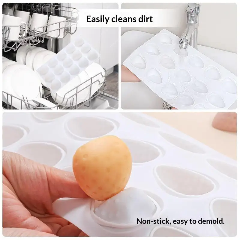 8/15 Cavity Strawberry Mousse Silicone Mold Heat Resistant for Chocolate Pudding Pastry Home Kitchen Baking Tools