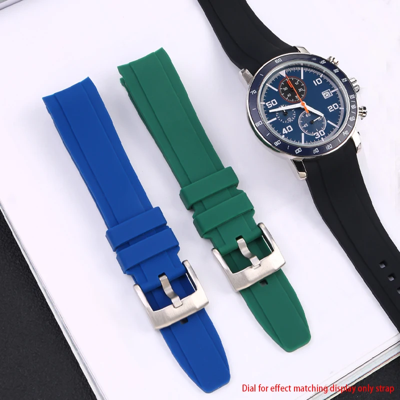 

20mm 22mm Curved End Rubber Watch Strap for Swatch Universal For Rolex Sport Waterproof Bracelet for Citizen Silicone Bracelet