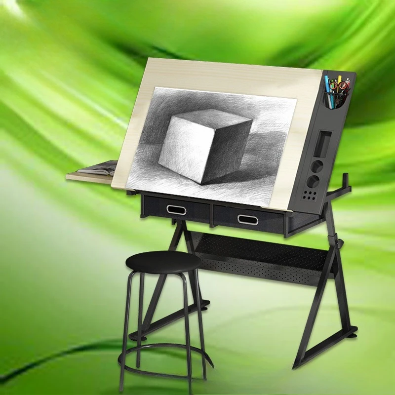 

Tempered Glass Drawing Table Art Student Classroom Table Wood