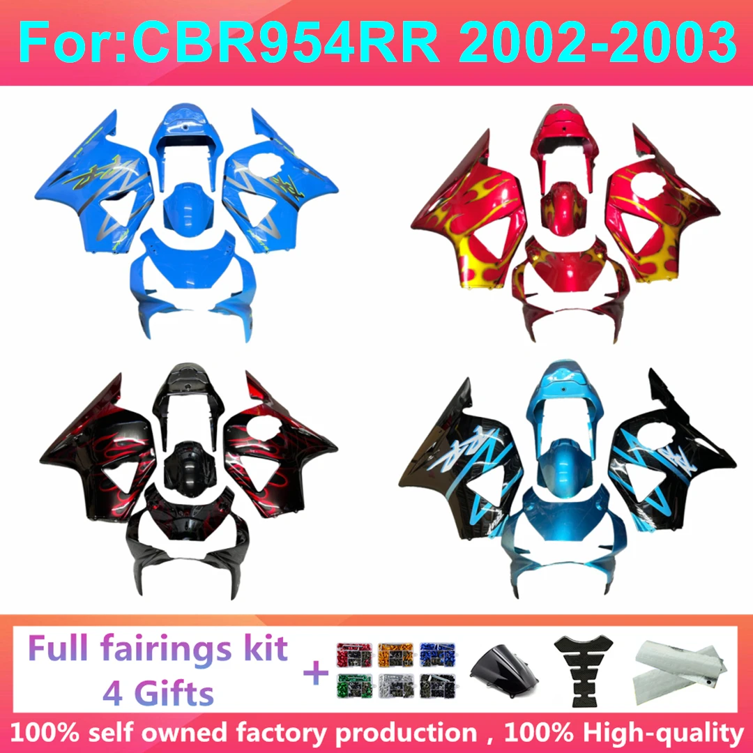 NEW ABS Motorcycle Whole Fairings Kits Fit for H0N DA CBR954RR CBR954 954 2002 2003 02 03 Bodywork Full Fairing Kit Plastic Zxmt