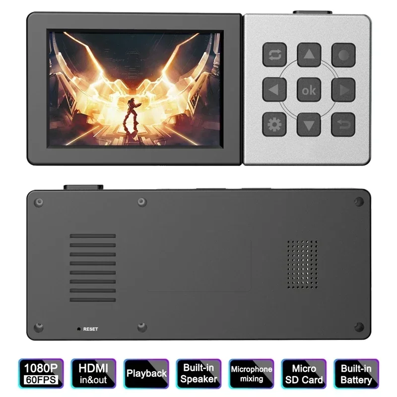 Ezcap 273 HD 1080P 60fps HDMI Placa de captura de vídeo Jogo Caixa de gravação de streaming ao vivo com tela LCD Reprodutor de reprodução Microfone em áudio