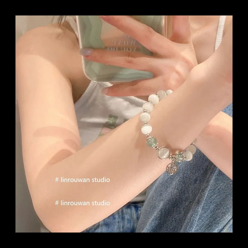 مليئة بالحظ، سوار مطرز بعلامة تجارية Fu، تصميم متخصص للفتيات في الصيف، خرز سوار لصديقتك من أوبال #4