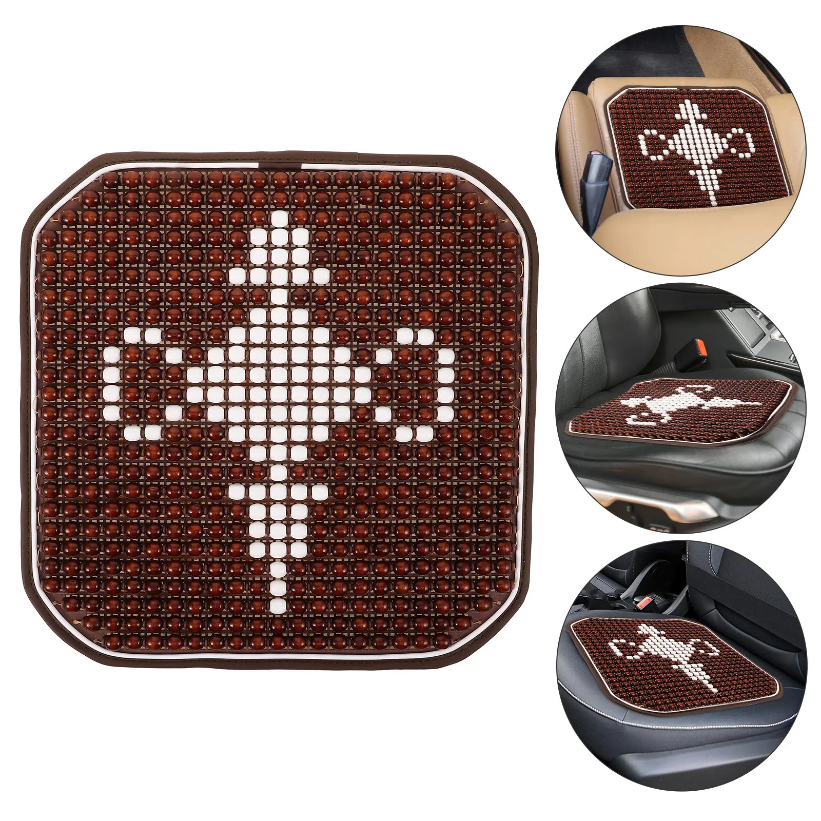

Summer Car Seat Cushion Breathable Wood Beads Silicone Non-Slip Pad for Driving Office Home Seat Comfort Support Cushion