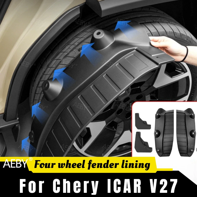 AEBY für Chery ICAR V27 Kotflügelschutz, Spritzschutz, Kotflügel-Kit, weiche Schmutzfänger, Türschmutzfänger, Außenzubehör