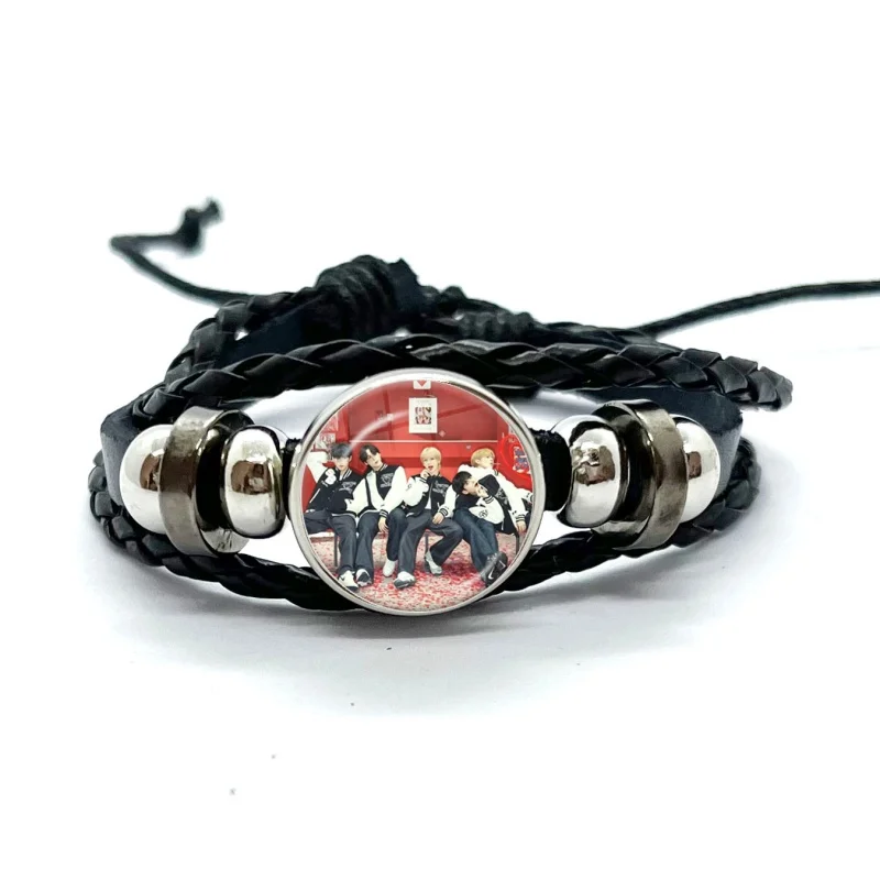 The Star Chapter Album Cover Leather Bracelets Boys Band TXT Multilayer Braided Bracelets Bangles Handmade Jewelry Gifts