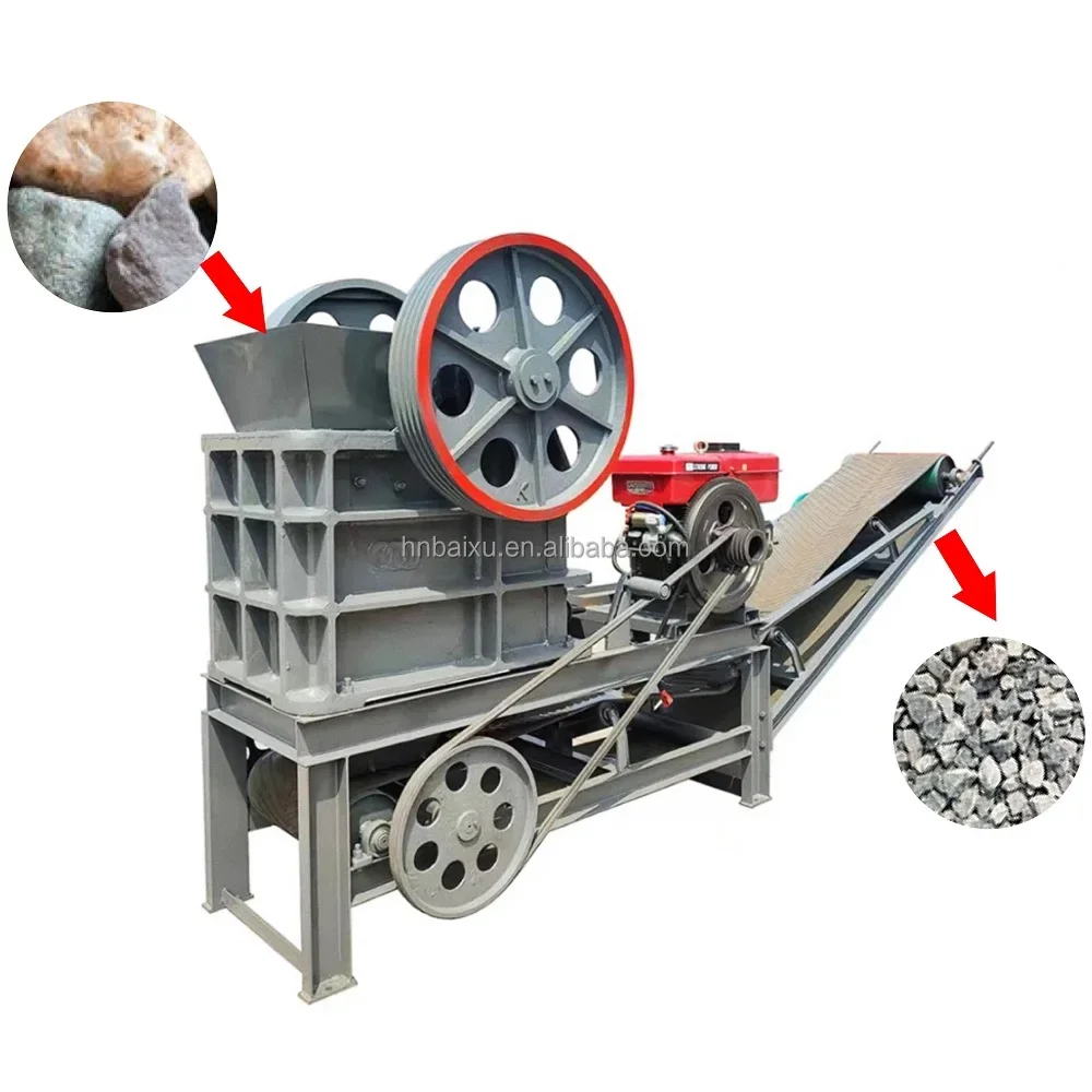 Customized Mini Concrete Mobile Gravel Crushing Machine Stone Jaw Crusher For Aggregate With Conveyor