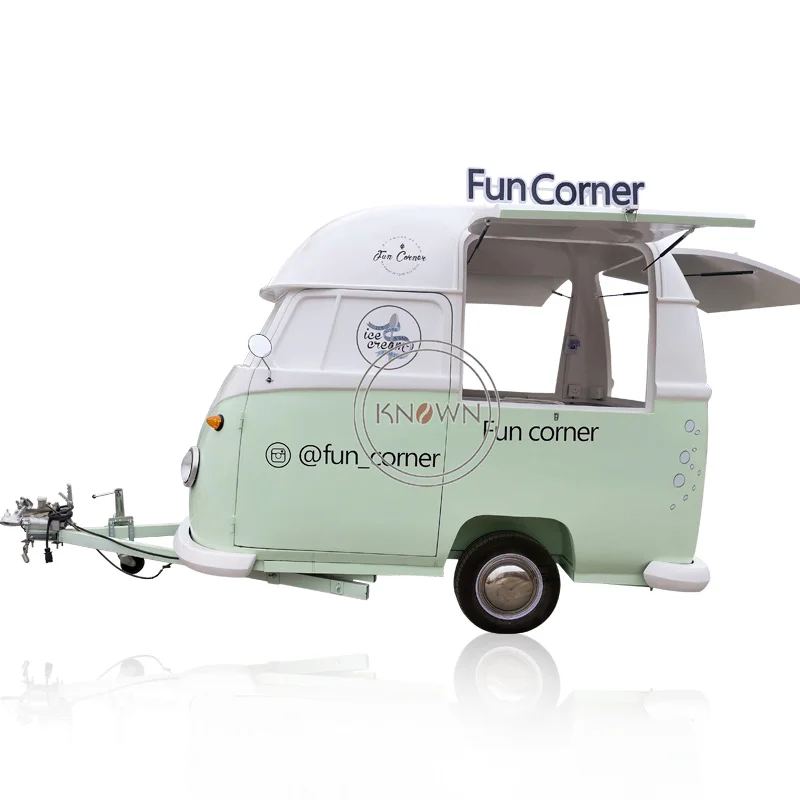 미국 표준 미니 커피 트레일러, 유럽용 핫독 아이스크림 카트, 푸드 트럭 음료 스낵 자판기, 완전 장착