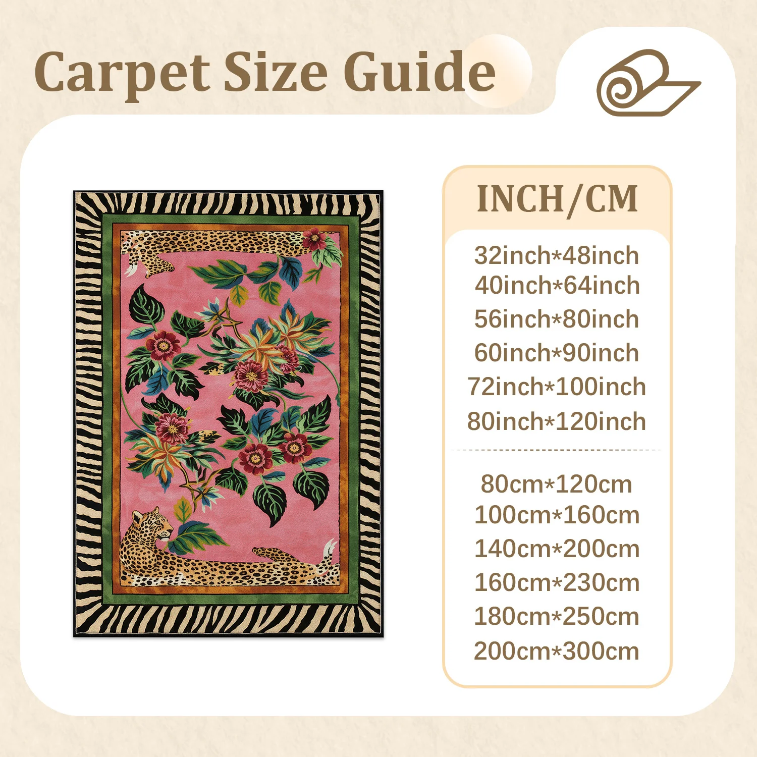 Large Indoor Area Rug, Soft Velvet Low Pile with Non-slip Dotted Backing, Machine Washable Pink Tropical Floral Leopard Zebra Border Rug for Living Room Bedroom