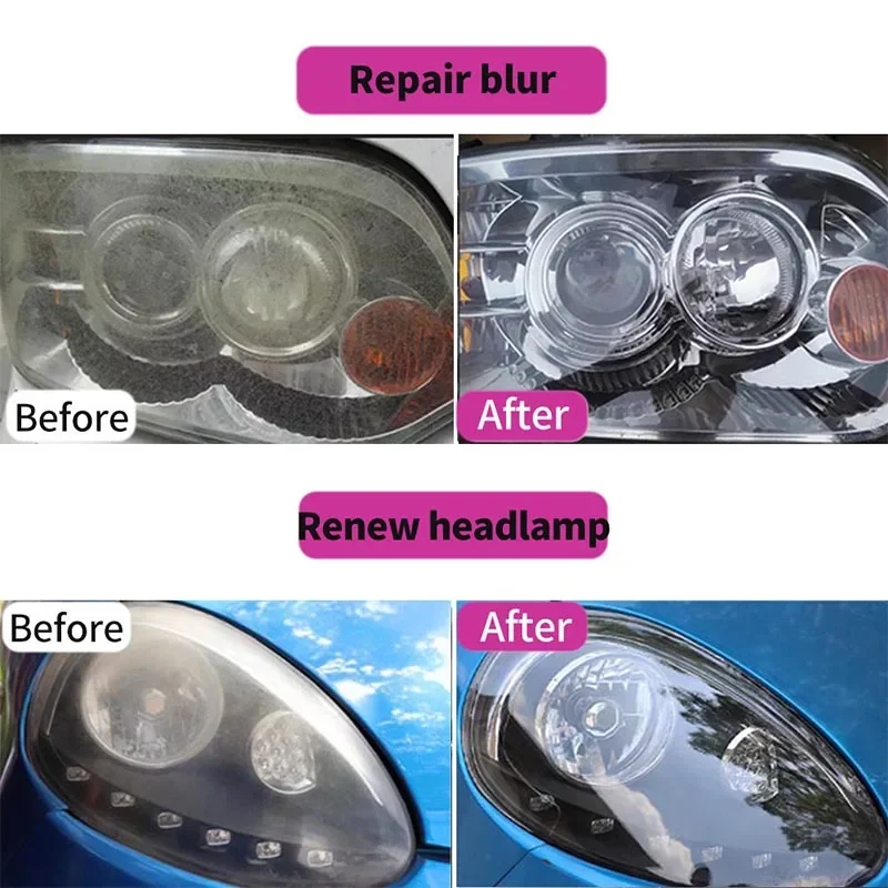 Car Headlight Restoration Kit Headlight Repair Polishing Cleanning Set Headlamp Scratch Remove Paste Car Light Refurbish Ceaner