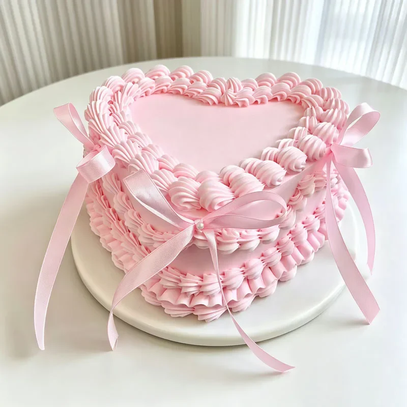 Cream Fake Birthday Cake Model Decoration Simulation Cake Mould Plastic Ornaments Dessert Shop Sample Display Photography Props