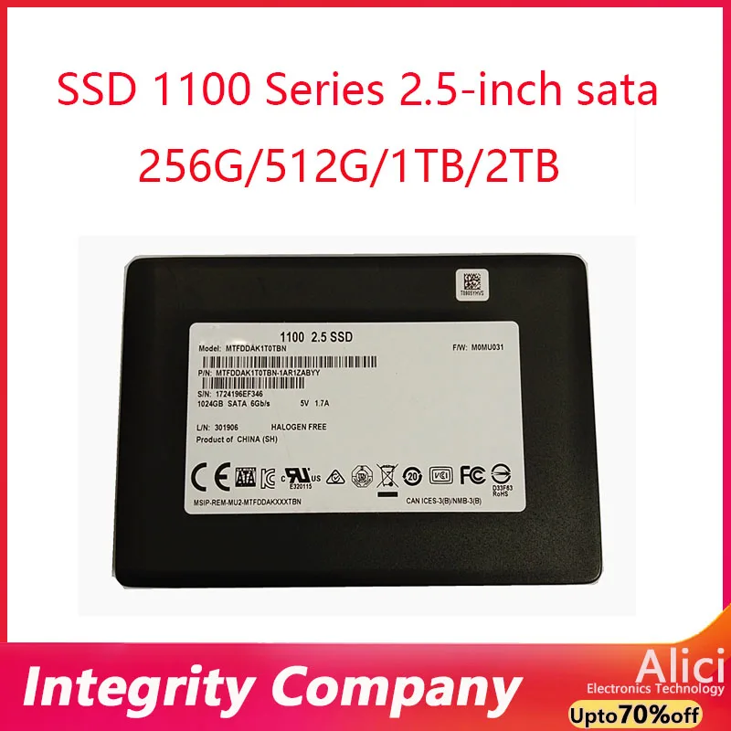 

Для Micron 1100 2T 512G 256G M600 1T SATA3 2,5-дюймовый твердотельный накопитель для настольного ноутбука, твердотельный накопитель, частицы MLC