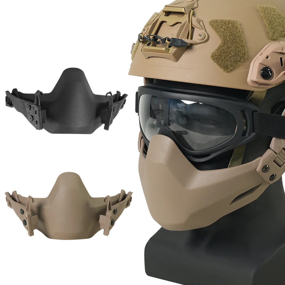 BOOIU Folding Tactical Face Mask Windproof Dustproof for Outdoor Training Realistic CS Airsoft Paintball Games