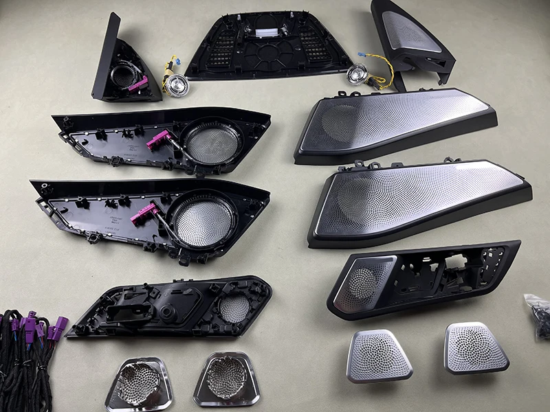 LED Trims โคมไฟเหมาะสําหรับ X5 G05 Ambient ไฟฝาครอบลําโพงภายในแผงประตูชิ้นส่วนตกแต่ง