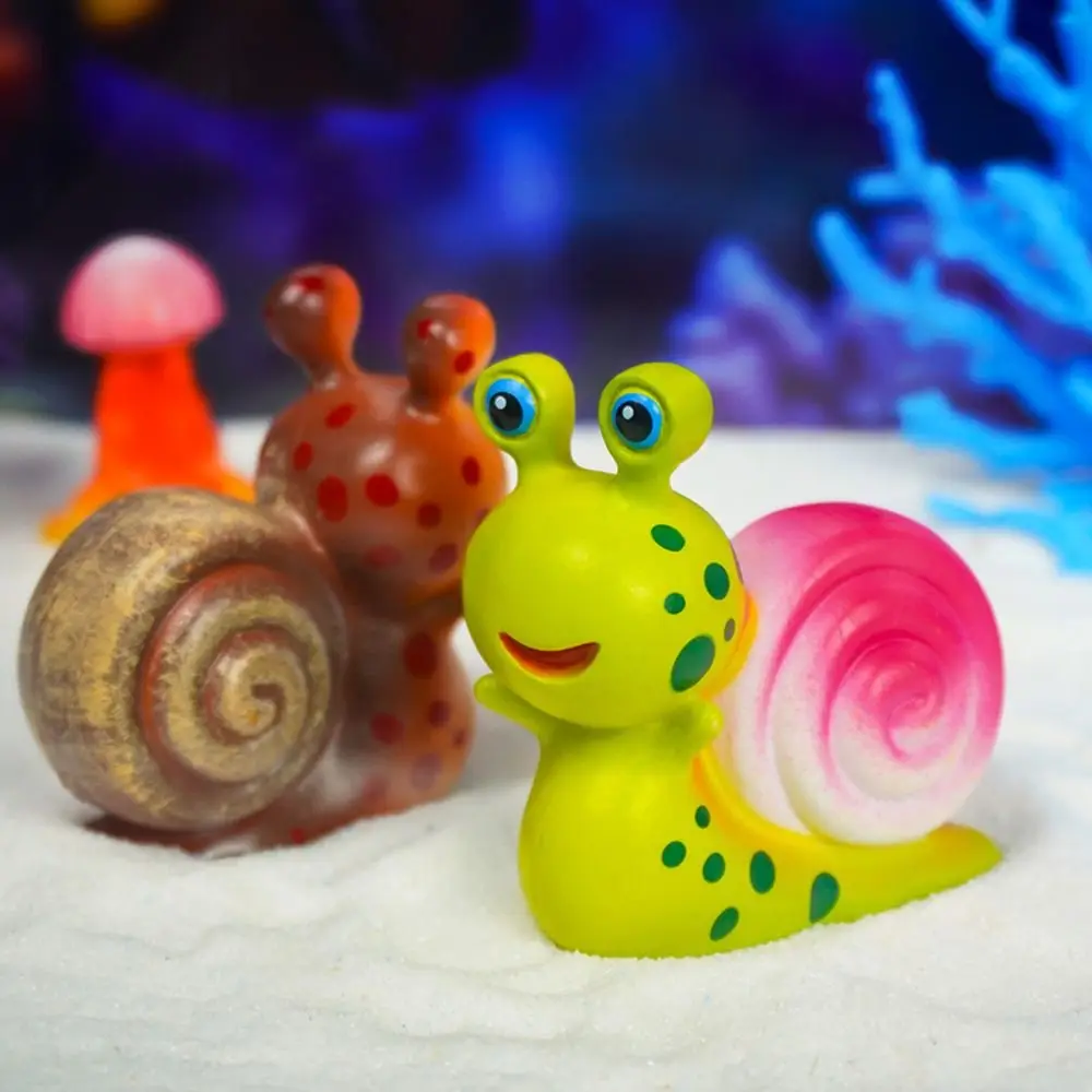 

3pcs Unique Fish Tank Snail Ornament Realistic PVC Craft Artificial Snail Figurines Handmade Fake Snail Statue For Home Aquarium