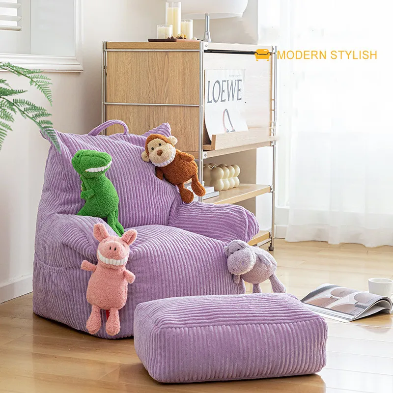 

60CM Lazy Mini Bean Bag Sofa Simple Corduroy Home Living Room Children's Sofa Bedroom Balcony Fabric Tatami Lounge Lounge Chair