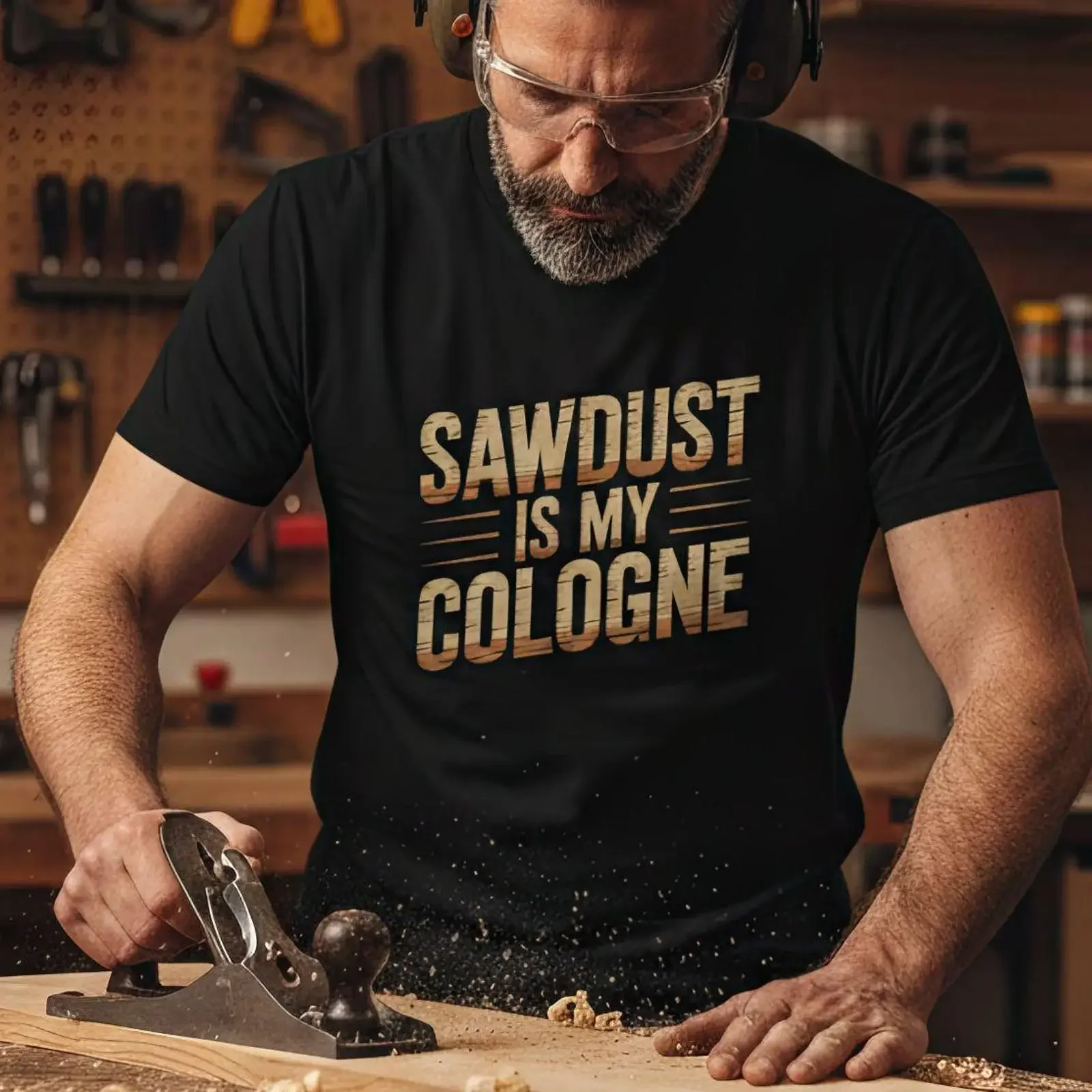 Sawdust Is My Cologne T Shirt Funny Woodworker Carpenter DIY Workshop Humor vintage Washed Stylish Casual Breathable Versatile