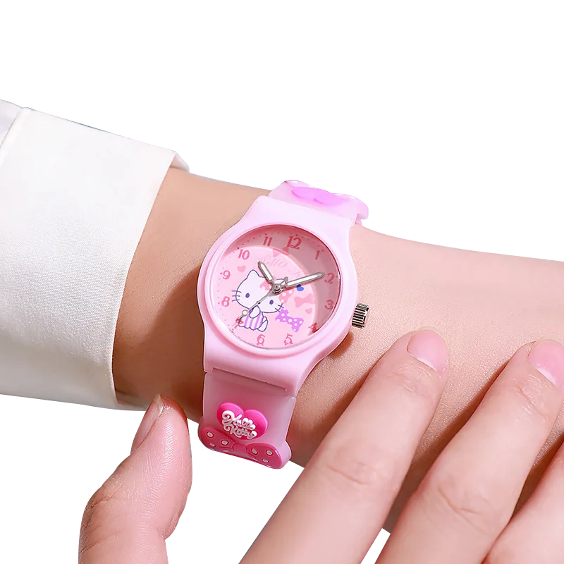 Hello Kitty Kuromi Melody Cinnamonroll Cartoon Anime Figures Student Wrist Watch Kids Watch Toy Boys Girls Birthday Party Gifts