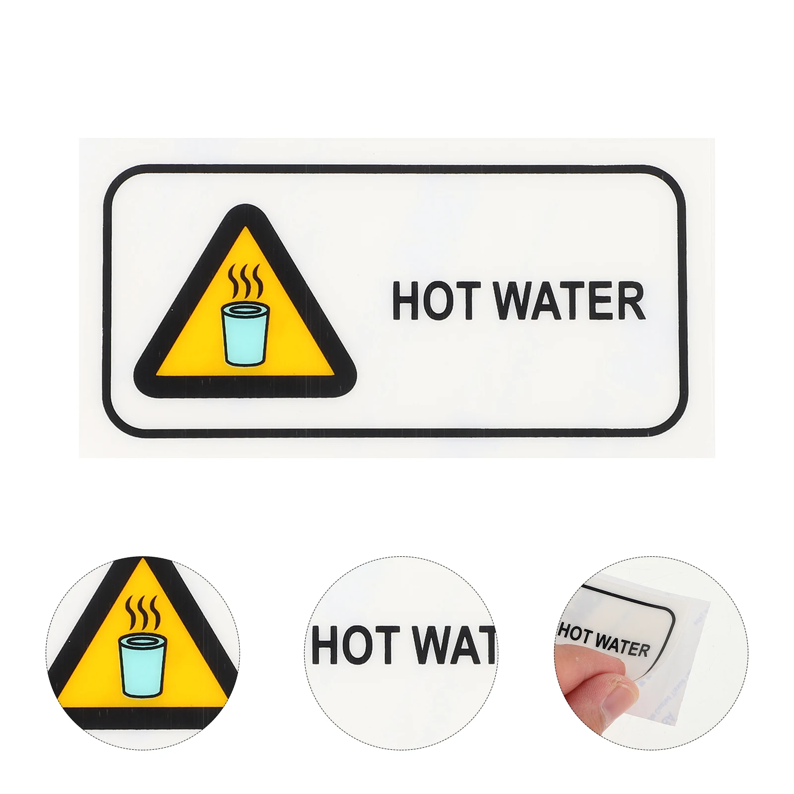 Hot Water Warning Labels Safety Sticker Caution Sign Decals Prompt Tag Reflective Office Practical Easy
