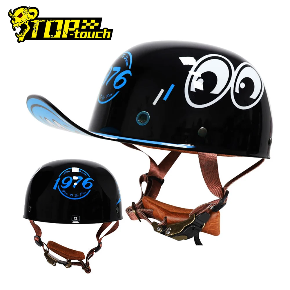 

HNJ Retro Vintage Half Face Helmet Men Motorcycle Helmets Adult Motorbike Scooter Helmets Biker Electric Bike Crash Moto Helmet