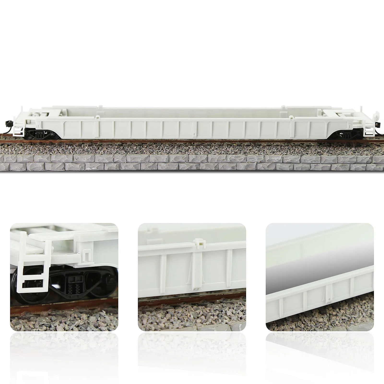 Evemodel 1pc HO Scale 1:87 Blank Unassembled 53\' Well Car Model Wagon C8759JJ