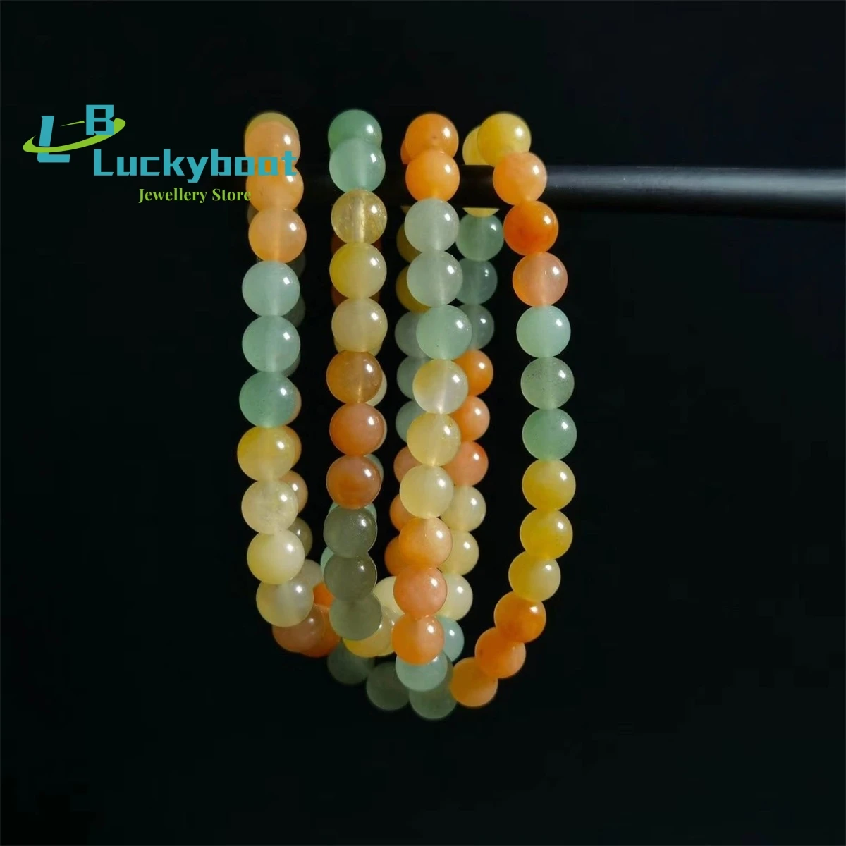 Gold Silk Jade Boutique Tri Color Multi Loop Bracelet 8mm Natural  Beads Selected from Seasonal Hot Selling Both Men and Women